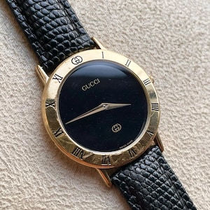 Vintage Gucci Watch With Leather Strap - Etsy