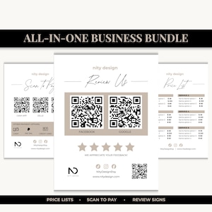 Editable Pink Scan to Pay Sign | QR Code Payment Stand for Salons, Beauty Services | Canva Template for Small Business Payment Options