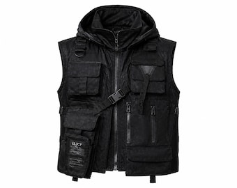 Tactical Utility Vest for Men – Black Combat Vest With Holster