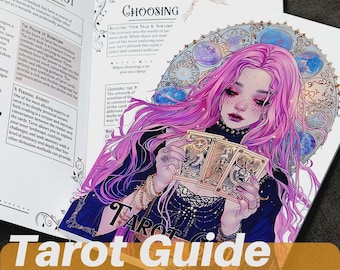 Tarot Beginner's Guide Book | 106 Pages | Card Meanings, Reading Spreads & Cheat Sheets