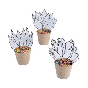 Makes 12 Suncatcher Succulent Pot Craft Kit 4" x 5 1/2 DIY Paint Planter Kit Kids Craft Garden Art Activity Gift Sun Catcher Decor