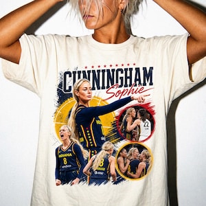 Comfort Colors Vintage Sophie Cunningham Shirt, Retro Indiana Fever Basketball Tee, Sophie Cunningham Pointing Graphic Top