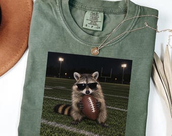 Football Raccoon Shirt, Comfort Colors Game Day Long Sleeve, Funny Trash Panda Pullover, Sports Fan Gift, Retro Football Top