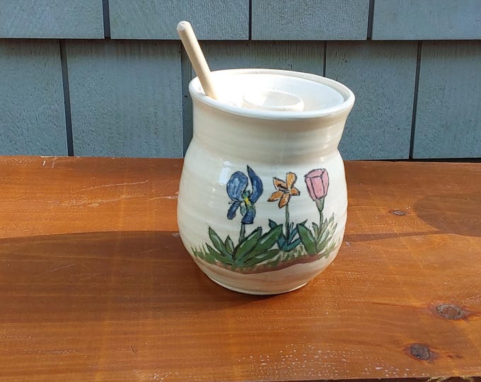 Honey Pot – Hand-Painted Floral