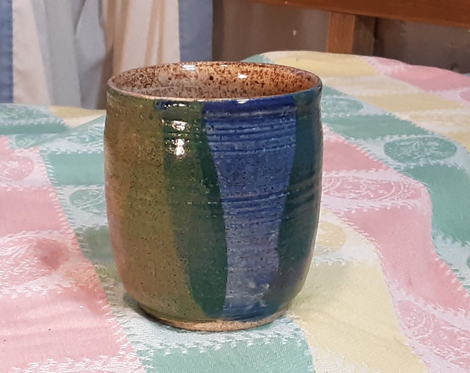 Multicolored Stoneware Tumbler holds 14 oz