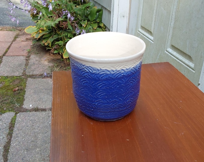 Blue and White Earthenware Vase