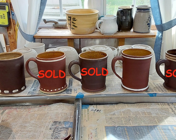 2 Colonial Beer Tankards, Mugs, cup, approx 17 oz each