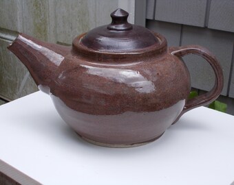 Handmade Big Brown 6+ cup Teapot
