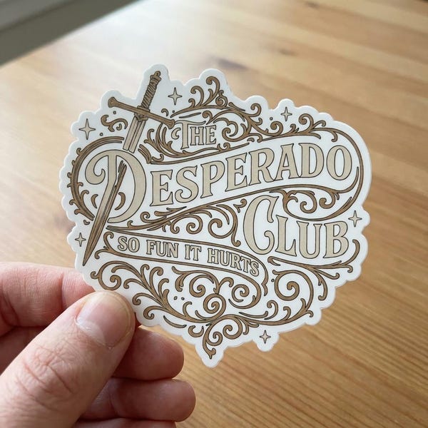 Dungeon New Achievement - The Desperado Club Kiss-cut Sticker Stickers Car Magnet Accessories and Gifts for Moms Logo vinyl Decal
