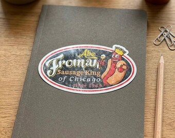 Pegatina ovalada troquelada desgastada de Abe Froman Sausage King, imanes para coche, accesorios y regalos para mamás, vinilo adhesivo con logo.