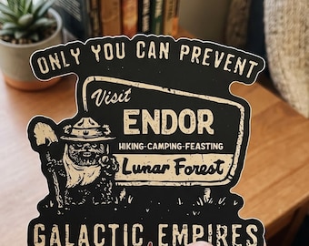 Pegatinas troqueladas del Parque Nacional Ewok Endor "Protejamos nuestro bosque" para coche, imanes, vinilos decorativos, accesorios y regalos para mamás.