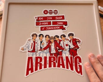 Pegatinas troqueladas de BTS Arirang, Gira Mundial de BTS 2026, imanes para coche, accesorios y regalos para mamás, vinilo con logo.
