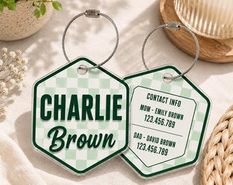 Personalized Daycare Bag Tags, Custom Acrylic Name Tag For Kids, Backpack Name Tags,Diaper Bag Tag,Back To School Gift For Kids,Kid Keychain