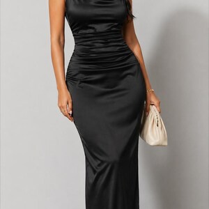 Satin Ruched Gown - Etsy