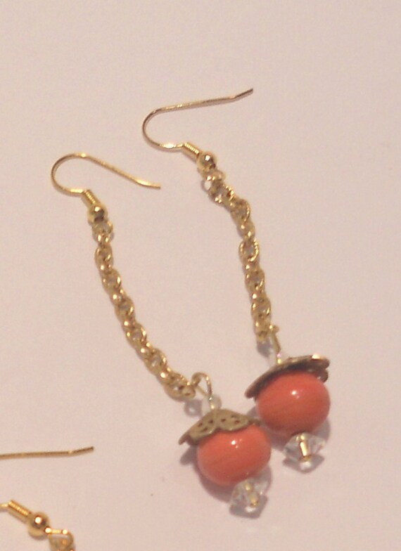 Items similar to Long Coral Earrings on Etsy