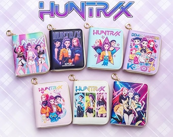 HUNTR/X Kpop Demon Hunters Wallet, Cute HUNTR/X Zipper Wallet, Kpop Demon Hunters Merch, HUNTR/X Gift for Fans