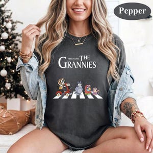 Comfort Colors® Here Come The Grannies T-Shirt, Bluey Grannies Abbey Road Parody Shirt, Janet and Rita Walking Gift