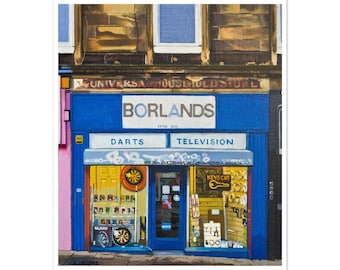 Borlands, Leith Walk, Leith, Edinburgh. Giclee print by Alex Dewars Sheet size A3 29.7x42cm