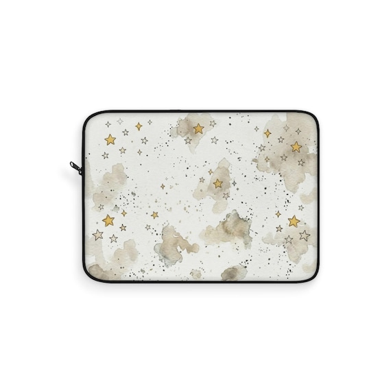 Neutral Watercolor Stars Laptop Sleeve | Beige Galaxy, Minimal Constellation