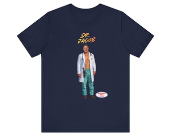 Dr. Jacob shirt | Illustrated shirt with male doctor figure, retro stamp