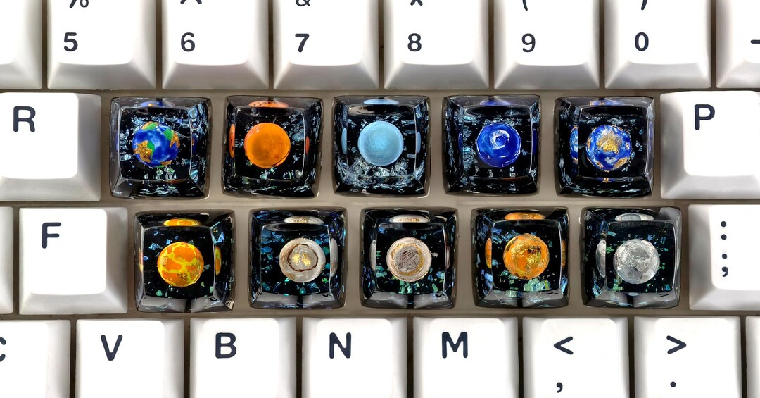 Dohomeq Planet Set Artisan Keycap, Galaxy Resin Keycap SA R1 1U ESC ...