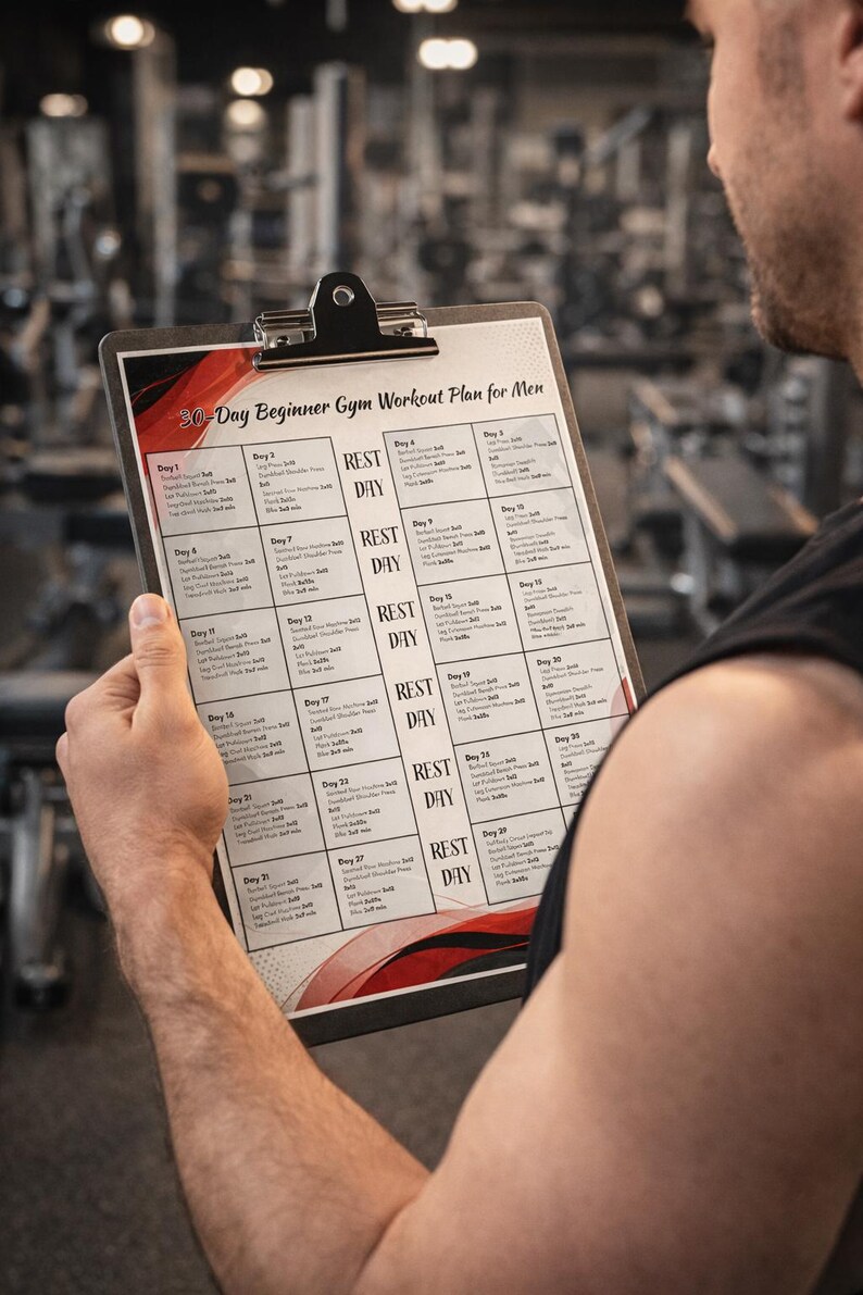 Buy Beginner Gym Workout Plan for Men | Full Body Fitness PDF (digital ...