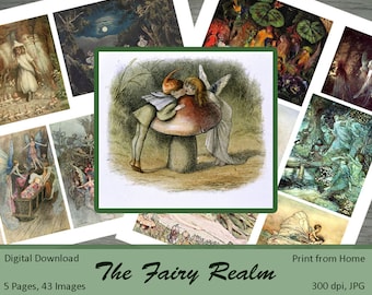 The Fairy Realm Digital Image Ephemera Kit / Junk Journal / Scrapbooking / Paper Crafts / Collage Art / Cards / Tags / Printable Download