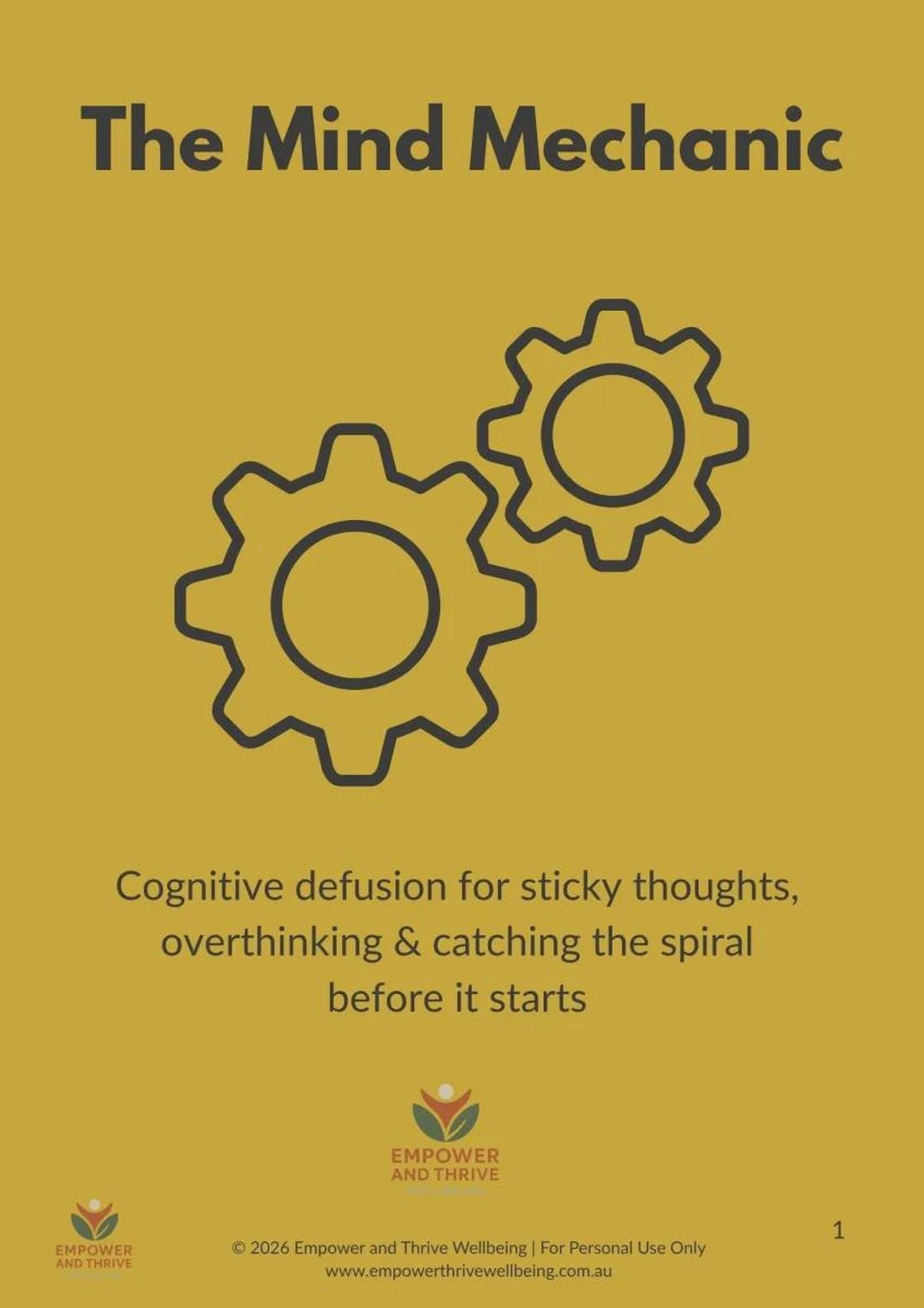 Cognitive Diffusion Worksheets.pdf Cognitive Defusion Workbook Printable | Overthinking & Anxiety ...