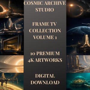 Frame TV Art, 10 Sci-Fi Megastrukturen, Retro-Futurist Sammlung (Digitaler Download)