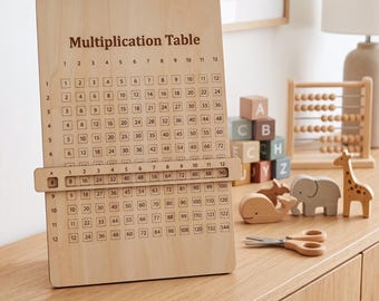 Wooden Multiplication Square | Times Tables Learning Tool | Homeschool Maths | Montessori Maths | Educational Gift
