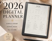 2026 Digital Planner for Kindle Scribe, Hyperlinked All-in-One Planner, Goodnotes Digital Planner, iPad Productivity Planner, PDF Notebook