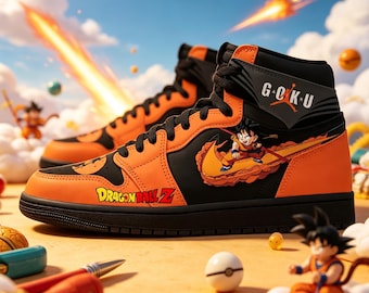 Personalizowane dziecięce trampki Goku, ręcznie malowane wysokie buty, personalizowane buty anime DBZ, prezent urodzinowy, świąteczny, na dzień matki i ojca