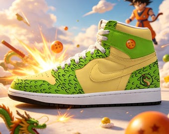 Zapatillas Shenron personalizadas, pintadas a mano, de caña alta, estilo anime DBZ, regalo ideal para cumpleaños, Navidad, Día de la Madre y Día del Padre.