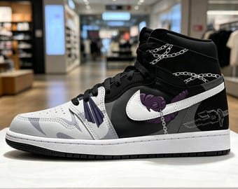 Custom Toji Sneakers, Hand-Painted High Top, Personalized JJK Anime Shoes, Birthday Christmas Mother’s & Father’s Day Gift