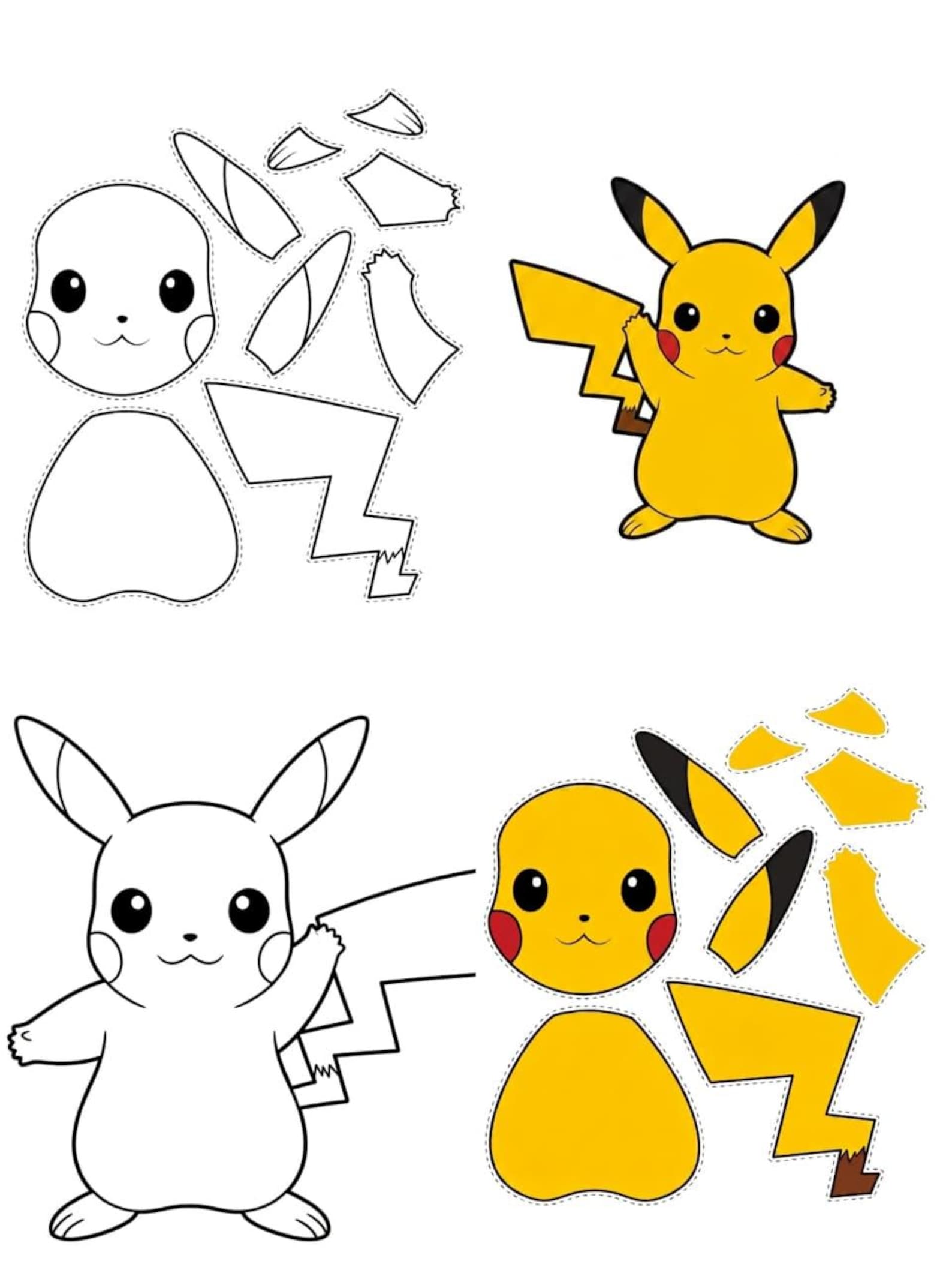 Printable Pikachu Craft Template | Pokemon Activity for Kids | Cut and ...
