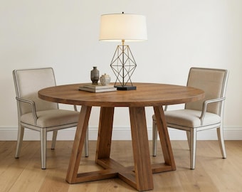Round Oak Dining Table | Handmade Solid Wood Scandinavian Kitchen Furniture