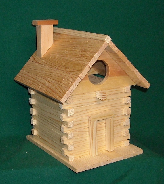 Log Cabin Bird House Kit Etsy