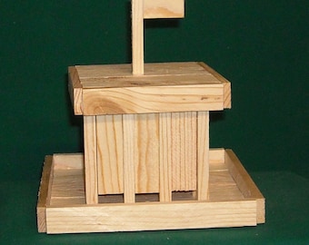 Bird Feeder Kit with Flag – Cypress Wood DIY Project for Kids & Adults