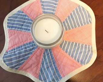 Vintage Dresden Quilted Candle Mat