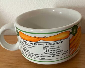 Cream of Carrot & Rice Soup Mug with Recipe Vintage