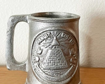 Annuit Coeptis Pewter Mug- Pyramid Novus Ordo Seclorum