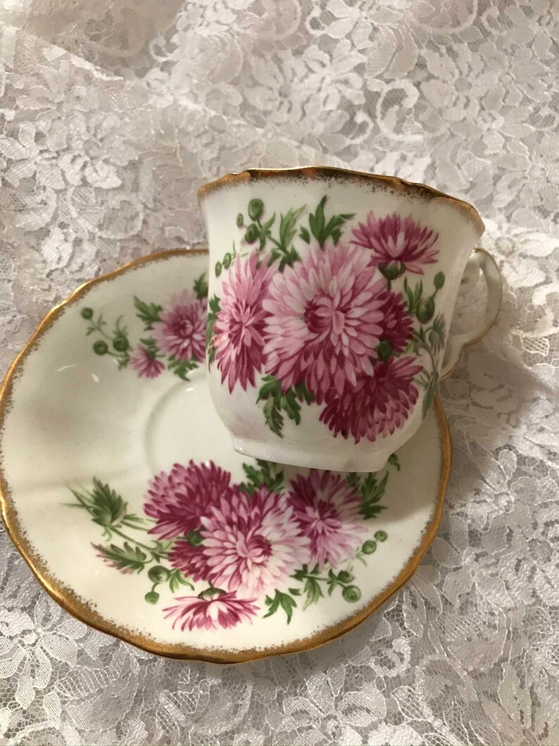 Adderley Fine Bone China Teacup and Saucer Lawley Englang 420 1940's Etsy