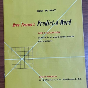 Drew Pearson's Predict A Word Game Vintage 1949 image 5