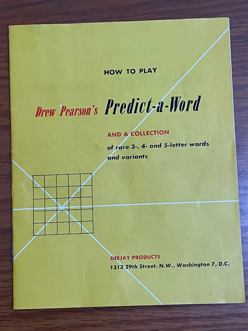 Drew Pearson's Predict A Word Game Vintage 1949 image 5