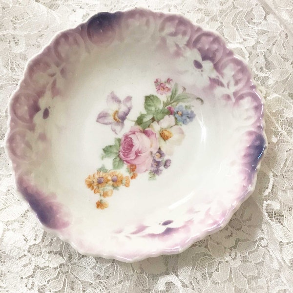 Antique Bavaria China Berry Bowl with Pearl Luster Early 1900's