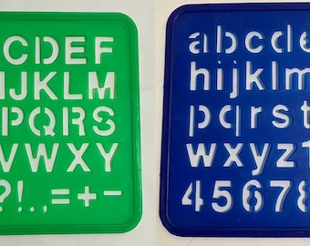 Plastic Alphabet Upper & Lower Case Stencils Vintage