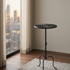 Metal Side Table Round 23 Inch Diameter 12 Inch Tall Accent