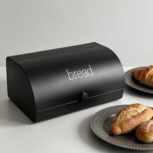 Matte Enamel Bread Bin Farmhouse 13 Inch Roll Top Lid