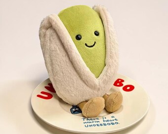 Jellycat-Inspired Pistachio Plush Doll – 12cm Soft Cartoon Toy, British Style Nursery Decor
