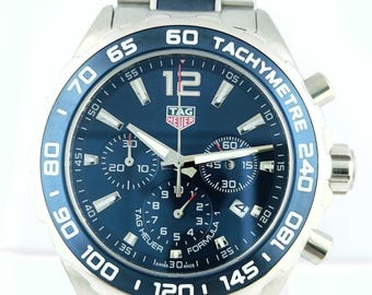 Vintage Tag Heuer Formel 1 Chronograph Blaues Zifferblatt Datumsanzeige Quarz Herren Armbanduhr Kostenloser Versand